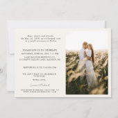 Crème Gelukkig Ooit Na Feest 2 Foto Bruiloft Aankondiging (Achterkant)