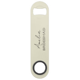 Crème gepersonaliseerde bruidsmeisje flesopener speed flessenopener