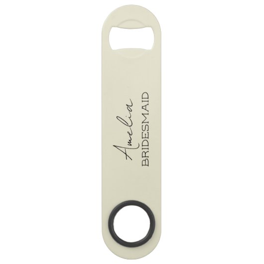 Crème gepersonaliseerde bruidsmeisje flesopener speed flessenopener (Voorkant)