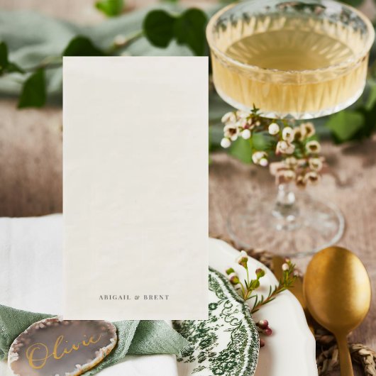 Crème Gepersonaliseerde Bruiloft Servet