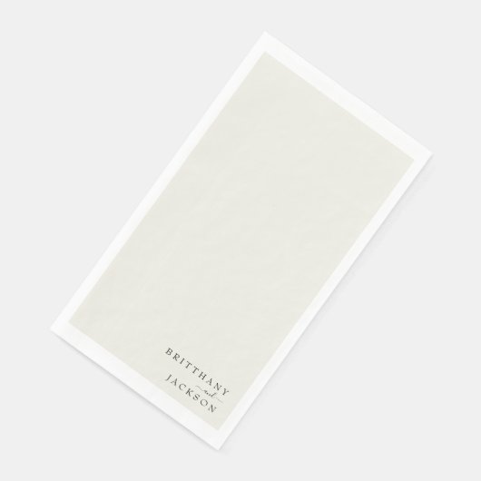 Crème Gepersonaliseerde Bruiloft Servet (Hoek)