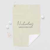 Crème Gepersonaliseerde Groomsman Golfhanddoek (Insitu)