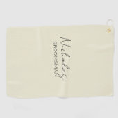 Crème Gepersonaliseerde Groomsman Golfhanddoek (Horizontaal)