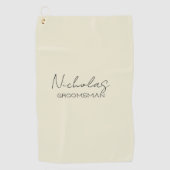 Crème Gepersonaliseerde Groomsman Golfhanddoek (Voorkant)