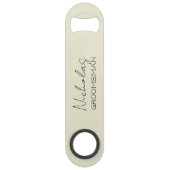 Crème Gepersonaliseerde Groomsman Speed Flessenopener (Voorkant)