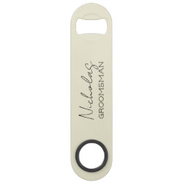 Crème Gepersonaliseerde Groomsman Speed Flessenopener