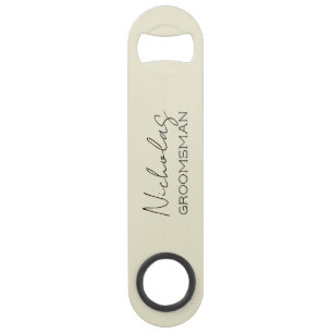 Crème Gepersonaliseerde Groomsman Speed Flessenopener