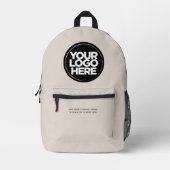 Crème | Gepersonaliseerde zakelijke Logo en tekst Bedrukte Rugzak (Voorkant)