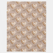 Crème Gingerbread Cookie Hearts Kerstmis Fleece Deken (Voorkant)