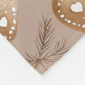 Crème Gingerbread Cookie Hearts Kerstmis Fleece Deken (Hoek)