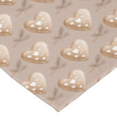 Crème Gingerbread Cookie Hearts Kerstmis Tafelkleed (Gekanteld)