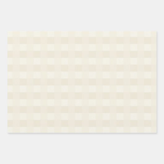 Crème Gingham Pattern Wrapping Paper (Voorkant)