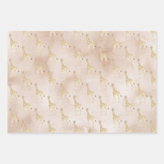 Crème Giraffe Inpakpapier Vel (Voorkant)