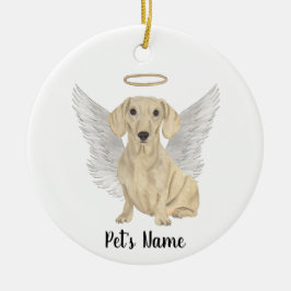 Crème Gladde Dachshund Sympathie Herdenking  Keramisch Ornament
