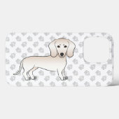 Crème gladharige dachshond cartoonhond met poten Case-Mate iPhone case (Achterkant (horizontaal))