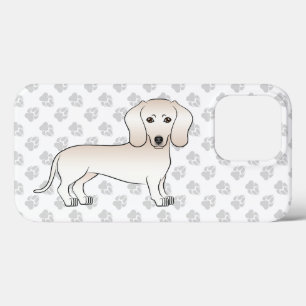 Crème gladharige dachshond cartoonhond met poten Case-Mate iPhone case