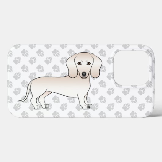 Crème gladharige dachshond cartoonhond met poten Case-Mate iPhone case (Achterkant (horizontaal))