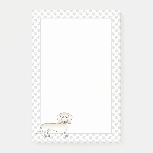 Crème gladharige dachshond cartoonhond met poten post-it® notes (Voorkant)