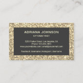 Crème Glitter Eyeglasses Oogarts Optometrist Visitekaartje (Achterkant)