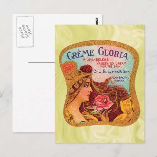 Creme Gloria Vanishing Skin Creme Briefkaart (Voorkant / Achterkant)