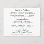 Crème Gold Floral Greenery Wedding Information Informatiekaartje (Voorkant)