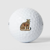 Crème Gold Leopard Animal Monogram Golfballen (Voorkant)