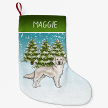 Crème Golden Retriever Blauwe Kerstmis Aangepaste 