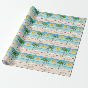 Crème Golden Retriever op een tropisch zomerse str Cadeaupapier