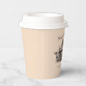 Crème Gotische schedels, pompoen & Rozen Thanksgiv Papieren Bekers (Rechts)