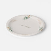 Crème & Goud Bladerdek bruiloft Papieren Bordje (Gekanteld)