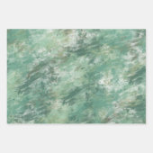Crème Goud Blauw Groen Grunge Chic Abstract Inpakpapier Vel (Voorkant 3)