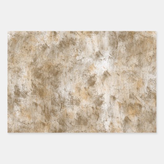 Crème Goud Blauw Groen Grunge Chic Abstract Inpakpapier Vel (Voorkant)