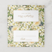 Crème Goud Bloemen Art Nouveau Bruiloft Plaatskaartje (Buitenkant ongevouwen)