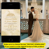 Crème Goud Bloemen Lijst Islamitisch Moslim Bruilo Kaart