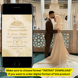 Crème Goud Bloemen Lijst Islamitisch Moslim Bruilo Kaart