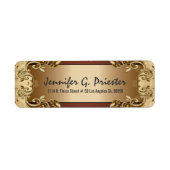 Crème Goud & Bruin  bloemontwerp Etiket (Voorkant)