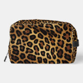 Crème Goud Bruin Zwart Luipaard Dierenprint Toilettasje (Achterkant)