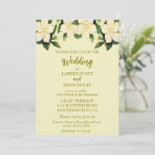 Crème & Goud Calla Lelies Greenery Wedding Kaart (Staand voorkant)
