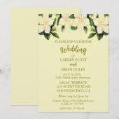 Crème & Goud Calla Lelies Greenery Wedding Kaart (Voorkant / Achterkant)
