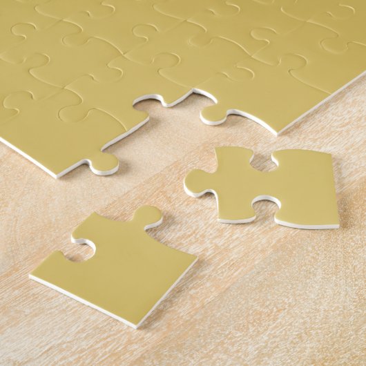 Crème Goud Effen Kleur Legpuzzel (Zijkant)