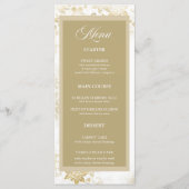 Crème & Goud Elegant Bloemen Trouwmenu Menu (Voorkant)
