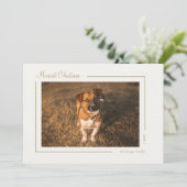 Crème Goud Elegante Minimalistische Kerstmis Horiz Feestdagenkaart (Staand voorkant)