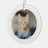 Crème Goud Elegante Minimalistische Kerstmis Pet F Keramisch Ornament (Links)