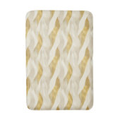 Crème & Goud Fun Gestreepte Golven Matching Badmat (Voorkant Verticaal)