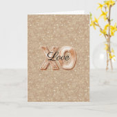 Crème Goud Geel Glitter Liefde Kaart (Gele Bloem)