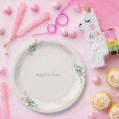 Crème & Goud Gepersonaliseerde Bladerbruiloft Papieren Bordje (Feest)