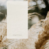 Crème & Goud Gepersonaliseerde Eenvoudige Huwelijk Servet