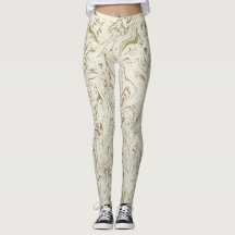 Crème & Goud Glitter Marmer Draaikolk Moderne Glam