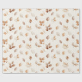 Crème Goud Herfstbladeren Cadeaupapier (Vlak)