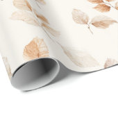 Crème Goud Herfstbladeren Cadeaupapier (Rol Hoek)